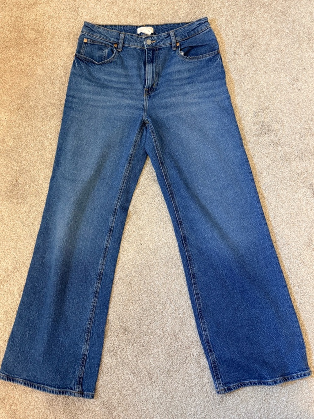 H&M Women's Dark Blue Wide-Leg Jeans